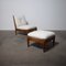 Mid-Century Bouclé Lounge Chair with Ottoman, 1960s, Set of 2, Image 3