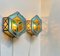 Vintage Gothic Stained Glass Wall Sconces, 1970s, Set of 2 3