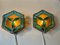 Vintage Gothic Stained Glass Wall Sconces, 1970s, Set of 2 10