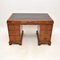 Walnut Leather Top Pedestal Desk, 1890s, Image 1