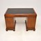 Walnut Leather Top Pedestal Desk, 1890s 6