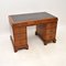 Walnut Leather Top Pedestal Desk, 1890s 2
