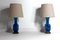 Lámparas de mesa vintage en azul cobalto, años 70. Juego de 2, Imagen 1