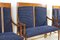 Liberty Living Room Set in Beech and Blue Velvet, 1900s, Set of 4 5