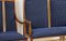 Liberty Living Room Set in Beech and Blue Velvet, 1900s, Set of 4, Image 10