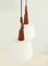 Deckenlampen aus Teak & Opalglas, 1960er, 2er Set 6