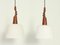 Ceiling Lamps in Teak and Opaline Glass, 1960s, Set of 2 5
