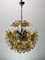 Lámpara de araña Sputnik con flores de cristal de Murano, años 70, Imagen 3