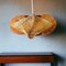 Mid-Century Portuguese Wood and Straw Hanging Lamp, 1960s, Image 1
