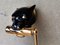 Schwarze Puma Feline Wandlampe im Art Deco Revival, 2000er 5