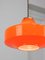 Lampe à Suspension Mid-Century en Verre & Laiton Orange, Italie 6