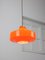 Mid-Century Italian Orange Glass & Brass Pendant Lamp, Image 7