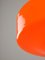 Italienische Mid-Century Hängelampe aus Glas & Messing in Orange 13
