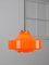 Mid-Century Italian Orange Glass & Brass Pendant Lamp, Image 8