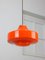 Lampe à Suspension Mid-Century en Verre & Laiton Orange, Italie 1
