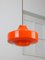 Mid-Century Italian Orange Glass & Brass Pendant Lamp, Image 1