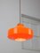Lampe à Suspension Mid-Century en Verre & Laiton Orange, Italie 2