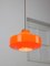 Mid-Century Italian Orange Glass & Brass Pendant Lamp 2