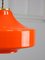 Mid-Century Italian Orange Glass & Brass Pendant Lamp 5