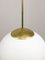 Large Mid-Century Italian Opaline & Brass Sphere Pendant Lamp, Image 13