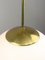 Large Mid-Century Italian Opaline & Brass Sphere Pendant Lamp 2