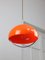 Lámpara colgante italiana era espacial de vidrio acrílico naranja, años 70, Imagen 6