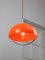 Lámpara colgante italiana era espacial de vidrio acrílico naranja, años 70, Imagen 2