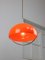 Lampe à Suspension Space Age en Verre Acrylique Orange, Italie, 1970s 2