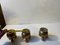 Scandinavian Space Age Brass Cauldron Candlesticks, 1950s, Set of 3 7