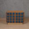 Mid-Century Oak Wood and Blue Glass Sideboard, 1990s 2