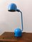 Lámpara de escritorio vintage de metal esmaltado en azul y aluminio, años 60, Imagen 1
