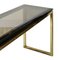 Mid-Century Brass, Glass, Wood Console Table, 1970s 6