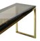 Mid-Century Brass, Glass, Wood Console Table, 1970s, Image 6