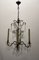 Lámpara de araña vintage de bronce de cristal, años 40, Imagen 8