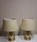 Table Lamps with Brass Bases and Fabric Shades, 1970s, Set of 2 4