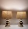 Table Lamps with Brass Bases and Fabric Shades, 1970s, Set of 2 2