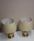 Table Lamps with Brass Bases and Fabric Shades, 1970s, Set of 2 6