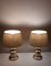 Table Lamps with Brass Bases and Fabric Shades, 1970s, Set of 2 5