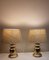 Table Lamps with Brass Bases and Fabric Shades, 1970s, Set of 2 3