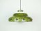 Mid-Century Pendant Light in Enamel Metal White Glass, 1970s, Image 1