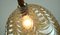 Mid-Century Pendant Light in Amber Glass, Brass & Wood, 1960s 2