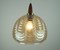 Mid-Century Pendant Light in Amber Glass, Brass & Wood, 1960s 7