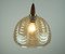 Mid-Century Pendant Light in Amber Glass, Brass & Wood, 1960s, Image 7