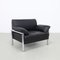 Postmodern Lounge Chair in Chrome and Leather, 1980s, Image 1