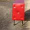 Carrello bar Chesterfield Mid-Century con mobile bar in pelle rossa, anni '50, Immagine 4