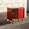 Mid-Century Chesterfield Bar Trolley in Red Skai, 1950s 3