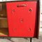 Carrello bar Chesterfield Mid-Century con mobile bar in pelle rossa, anni '50, Immagine 7