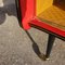 Carrello bar Chesterfield Mid-Century con mobile bar in pelle rossa, anni '50, Immagine 12