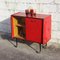 Mid-Century Chesterfield Bar Trolley in Red Skai, 1950s 13