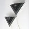 Lampade da parete vintage triangolari nere di Herda, anni '80, set di 2, Immagine 2